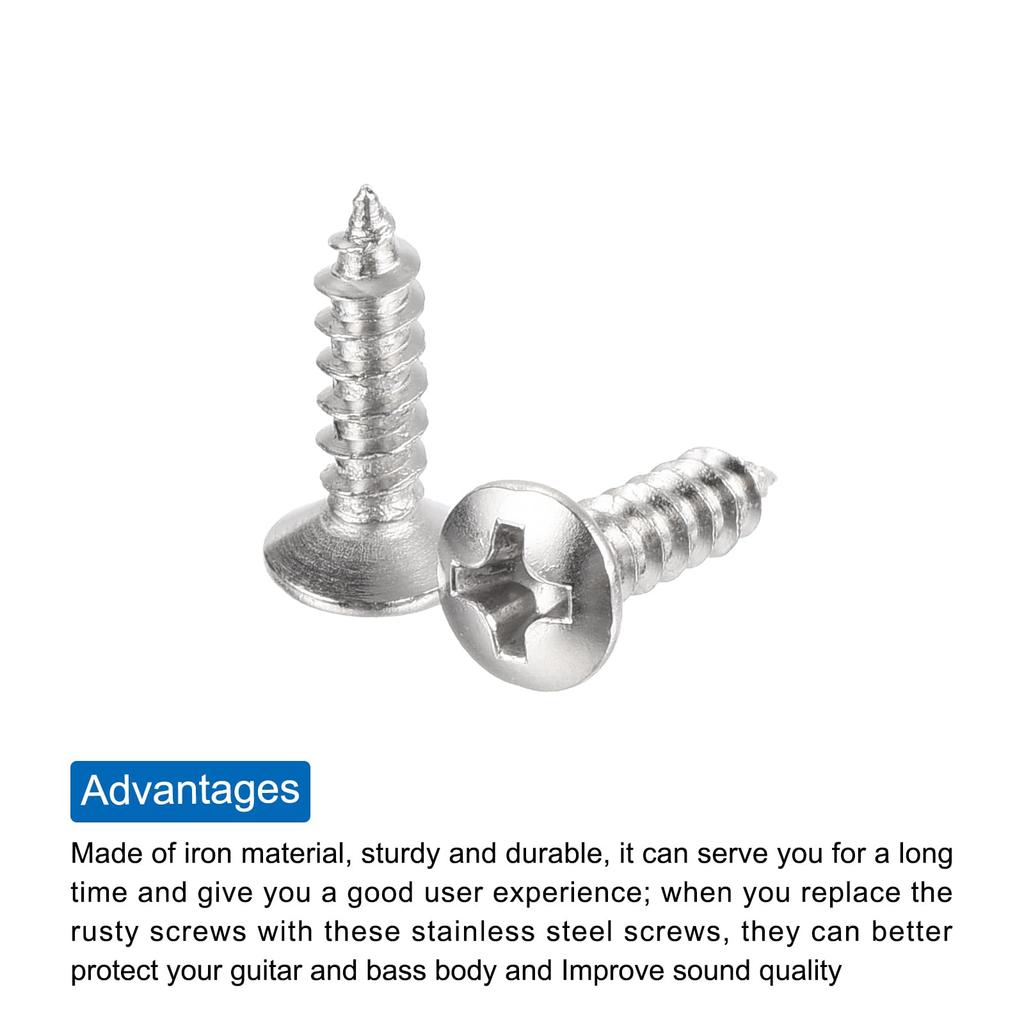Uxcell Set of 3mm Electric Pickguard Screws for and TL Silver 25-Piece Guitar/Bass SQ, ST, Guitars,