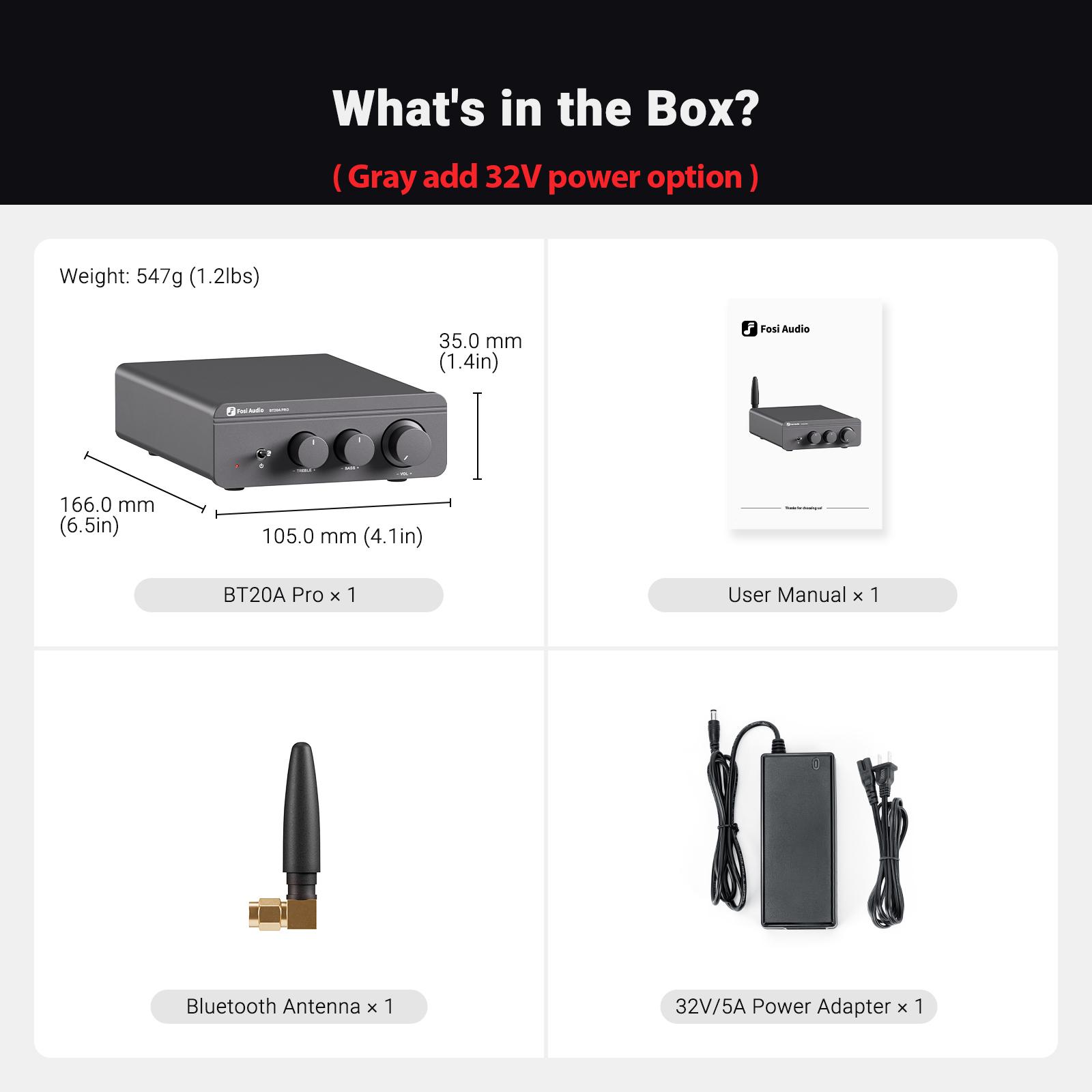 

Fosi Audio BT20A Pro TPA3255 Bluetooth Усилитель мощности звука 300 Вт x2 Мини Hi-Fi Стерео Класс D Усилитель Низкие Высокие Частоты Для Домашнего Кинотеатра