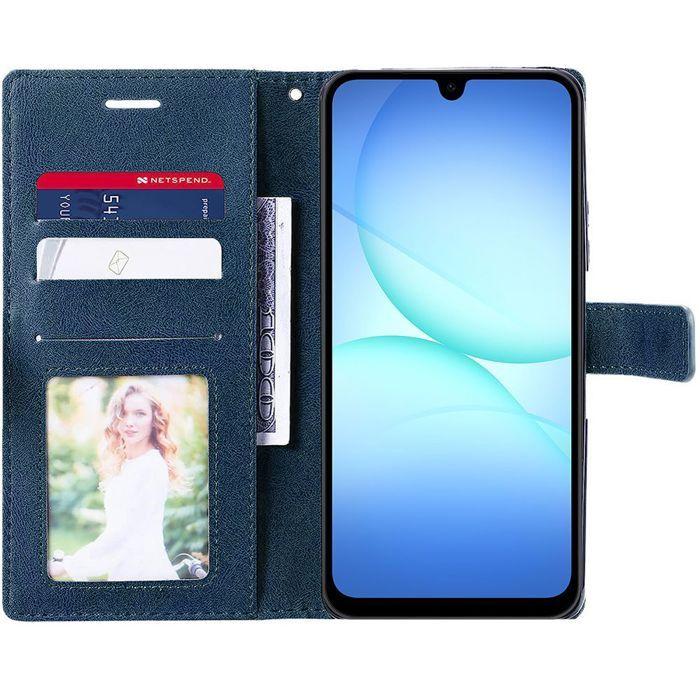 Coque de Protection - BOOLING - Samsung Galaxy A17 4G/5G - Cuir Synthétique Élégant - Bleu Marine
