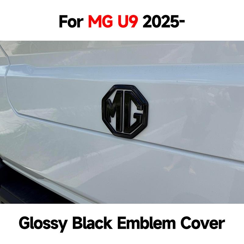 For MG U9 2025- Glossy Black Rear Emblem Cover Stick-on Adhesive Styling Part Decorative Trim Non-Destructive Part Q8