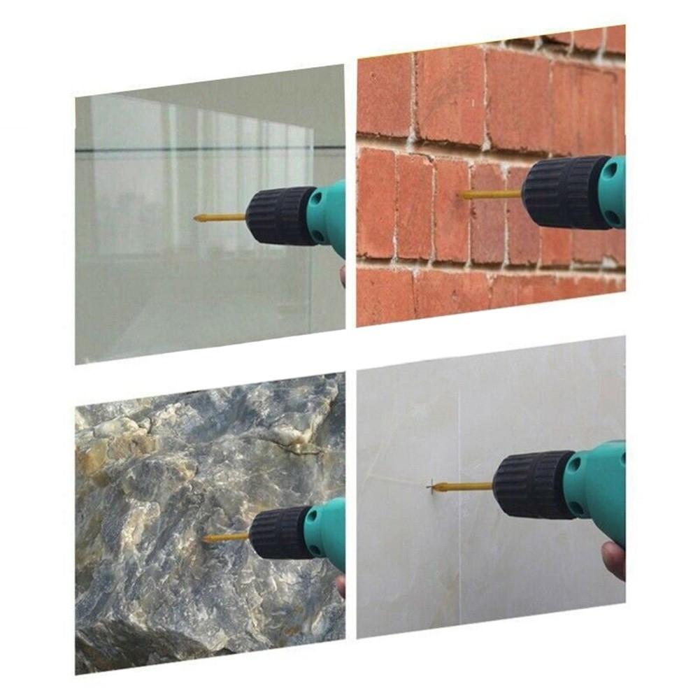 Power Tool-10Pcs 6mm Titanium Superhard Alloy Ceramic Tile Glass Drill Bits Spear Head