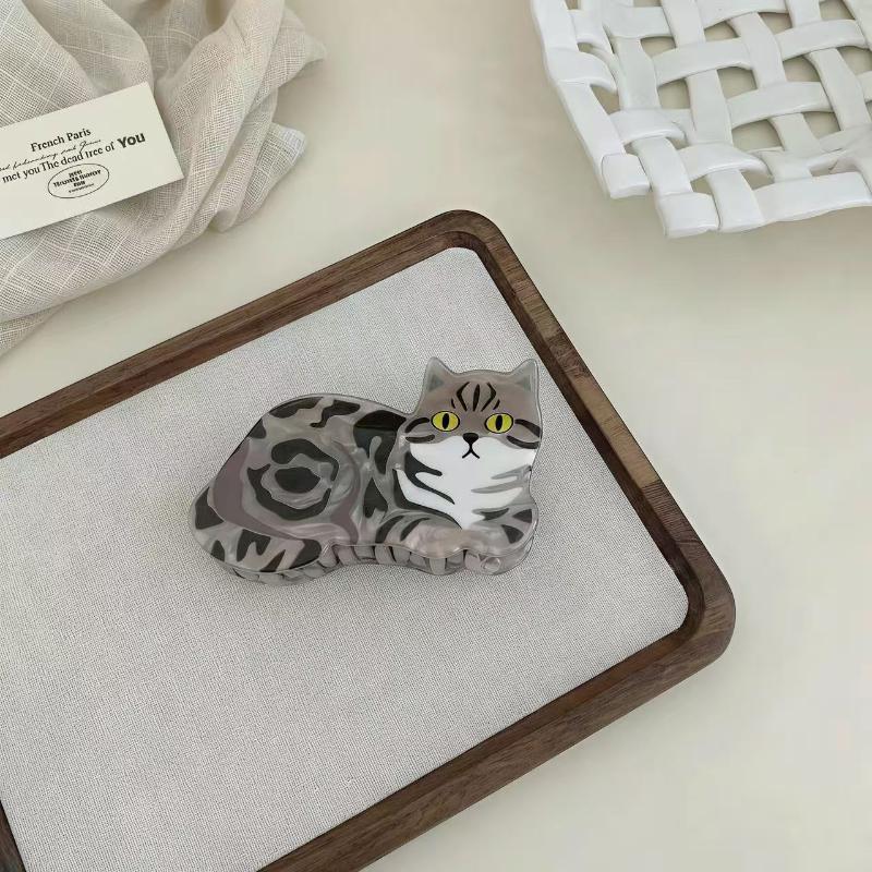 Cute Cat Hair Claw Clip Non-slip Strong Hold Kitten Claw Hair Accessory for Women Half Up Hairstyle All Occasions Use