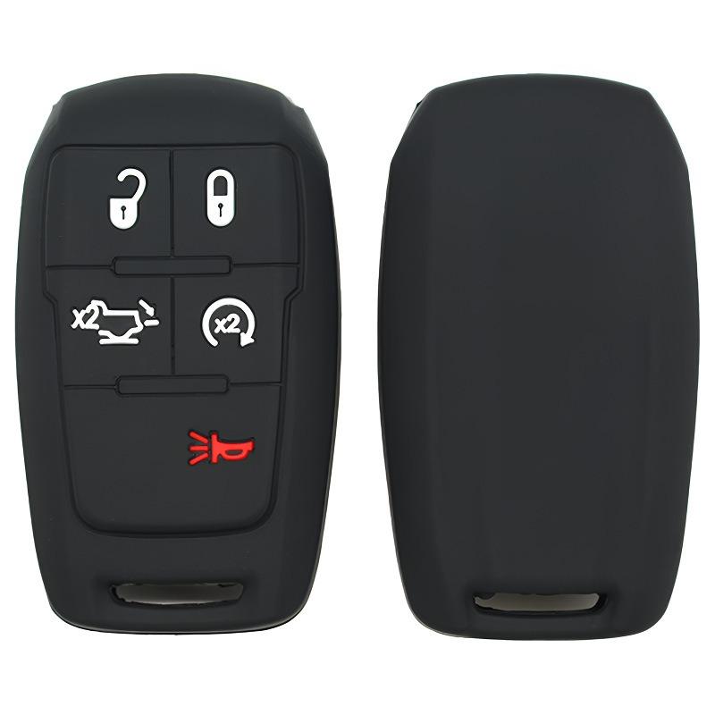 Silicone Key Case For Ram 1500 Dt / Trx / 2500 3500 Hd -, Soft Rubber Key Fob Cover Anti-Drop Protector 4/5/6 Buttons