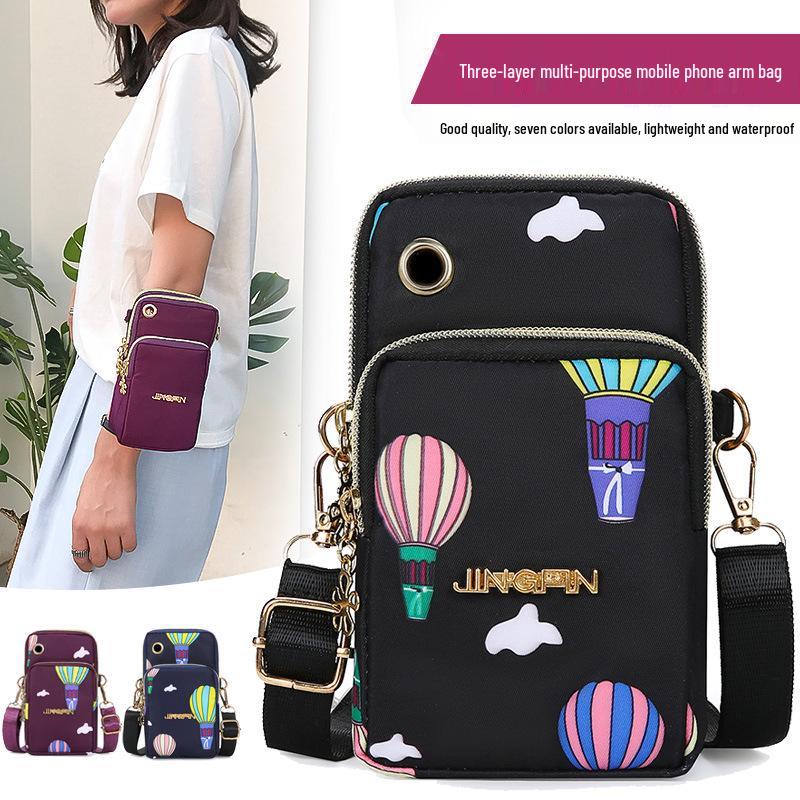 Multifunctional Outdoor Sports Running Arm Bag: Zipper Coin Purse & Crossbody Small Square Cell Phone Holder.