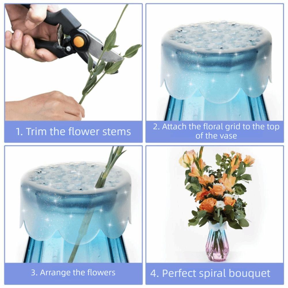 2Pcs Flexible Silicone Blossom Grid Reusable Flexible Floral Stem Holder DIY Arrangements
