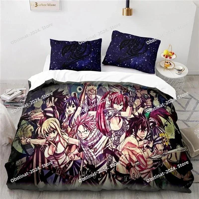 3D Home Textile Fairy Tail Bedding Set Printed single Comforter Quilt Bed Cover Duvet Cover Pillow Case 3 Pieces Kids Adult Size