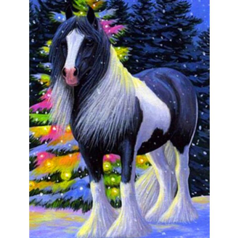 

5D DIY Алмазная картина Красивый вид лошади Алмазная вышивка Набор для вышивки крестом Полный горный хрусталь Мозаика Домашний декор Square 20x30cm