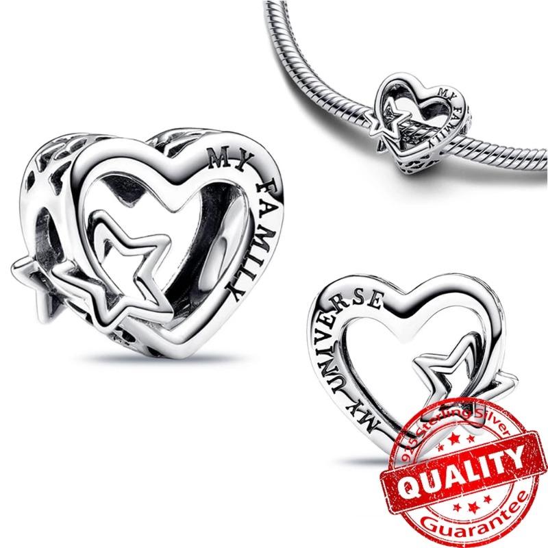 925 Sterling Silver Charm Sparkling Star Moon & Sun Pendant Fit Original Bracelets DIY Women Necklace Jewelry Gift