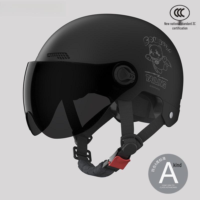 3C Certified Unisex Electric Motorcycle Helmet: All-Season, Sun-Protective, Half-Helmet for Safety