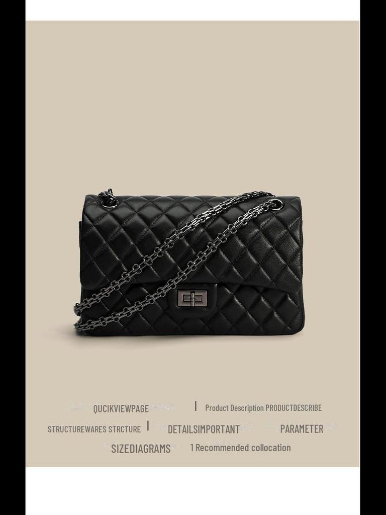 2024 Women's Small Fashion Diamond Chain Sheepskin Shoulder Bag