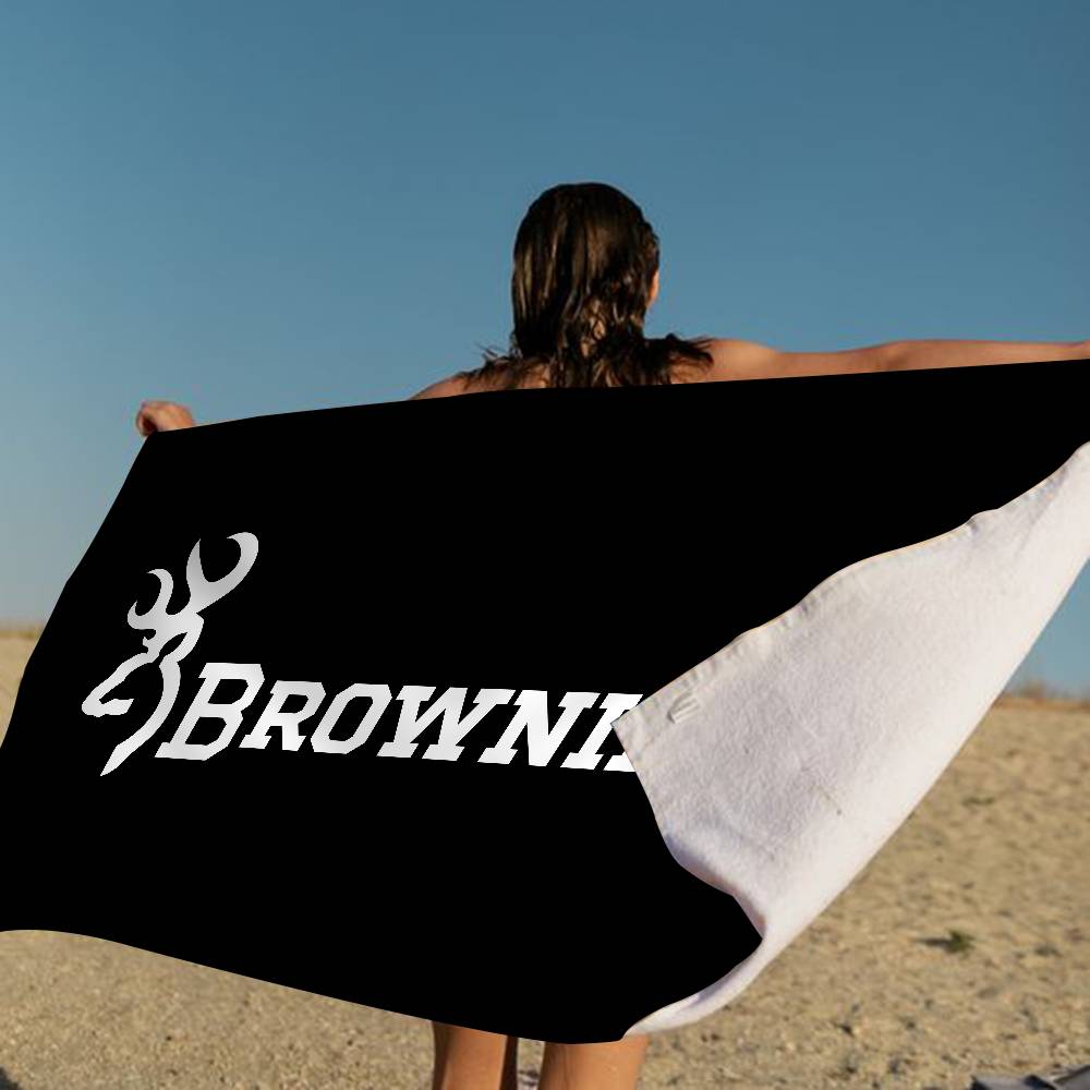 B-Browning Logo Mikrofaserdecke Schnell trocknende Strandtücher Übergröße Druck Super saugfähige Poolhandtuchdecke