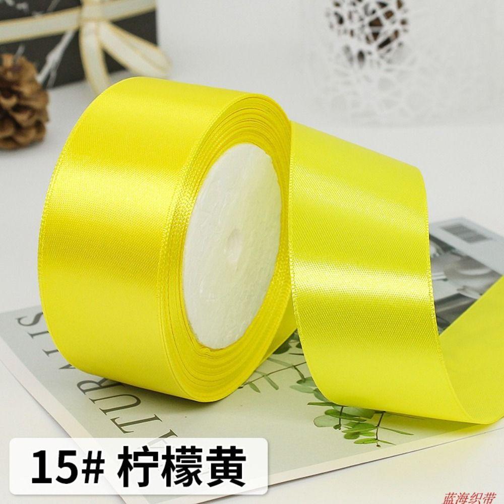 22 Metri cietas 4 cm spīdīgas zīda lentes poliestera amatniecības bantes dāvanu iesaiņošanas lentes spilgtas krāsas DIY dāvanu iesaiņojums