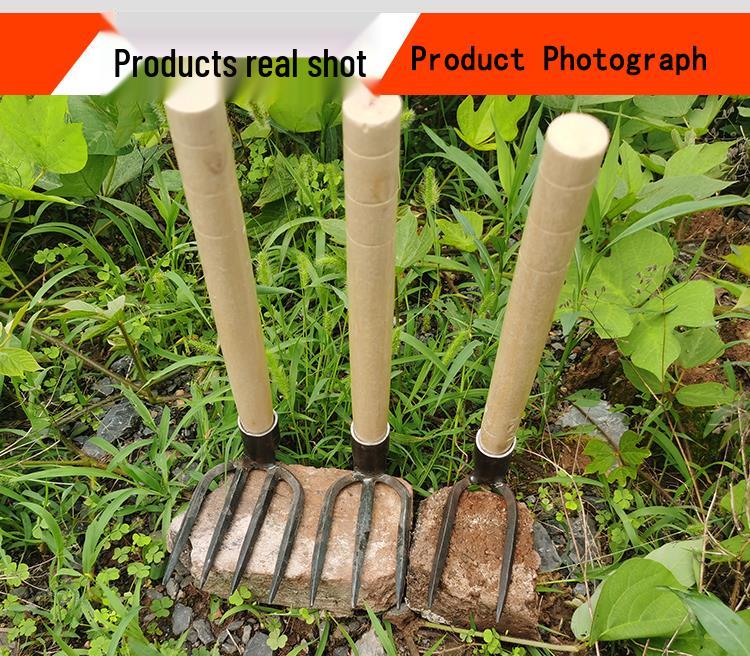 Forged Steel Three-Tine/Four-Tine Garden Rake for Loosening and Turning Soil