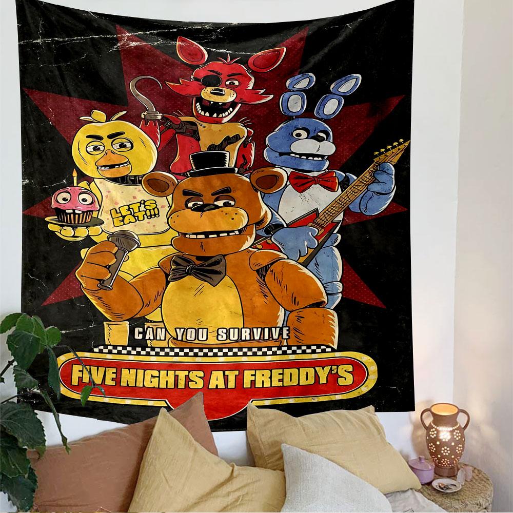 Κρεμαστό Ταπετσαρία Five Nights at Freddy's, Αφίσα Τέχνης με Ανιματρονικά Χαρακτήρες, Διακόσμηση Τοίχου για Gamer, Υπνοδωμάτιο, Σαλόνι, Φοιτητική Εστία