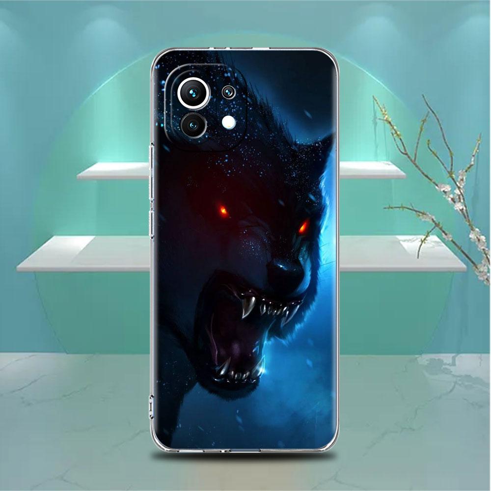 Clear Case For Xiaomi Mi Poco X3 NFC M3 Pro F3 F1 11 Lite 12 Note 10 11T 9T Transparent Phone Cover Lion Tiger Wolf