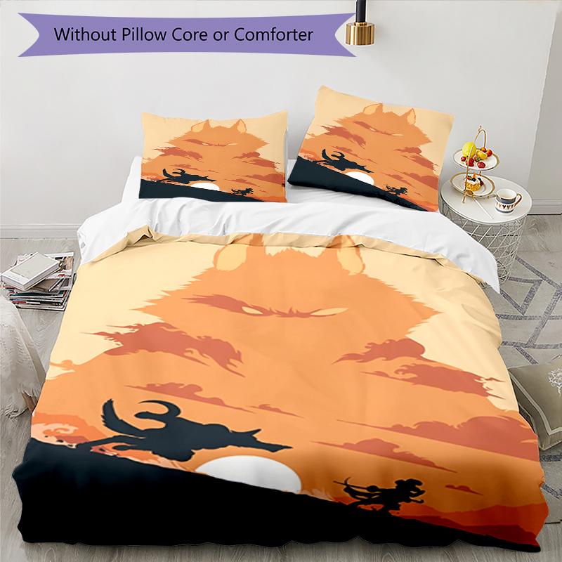 3pcs Puss In Boots Bedding Set Duvet Cover Closure Includes 1 Duvet Cover & 2 Pillowcases, Soft and Comfortable for All Seasons.