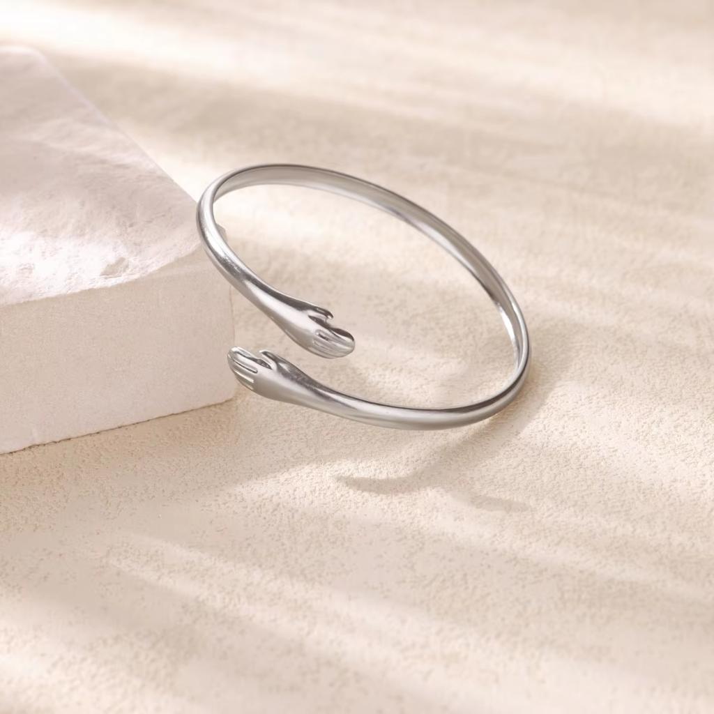 Hugging Stainless Steel Bracelet For Women Gold Color Shell Summer Waterproof Cuff Bangles Bracelets Flower Jewelry Accessories