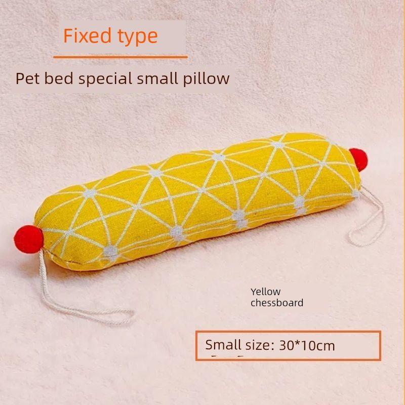 

Pet Sleeping Pillow Cat Pillow Pet Supplies Camp Bed Special Sleep Protection Cervical Spine Mini Pillow Can Be Fixed Small size 30*10cm] Yellow chessboard