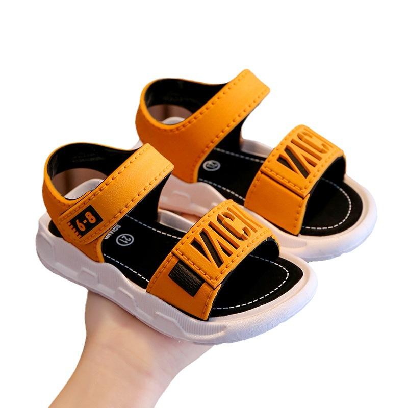 Boys' Sandals Casual Beach Shoes with Velcro for Elementary School Students, Older Boys and Girls, Korean Style Sports Children's Sandals