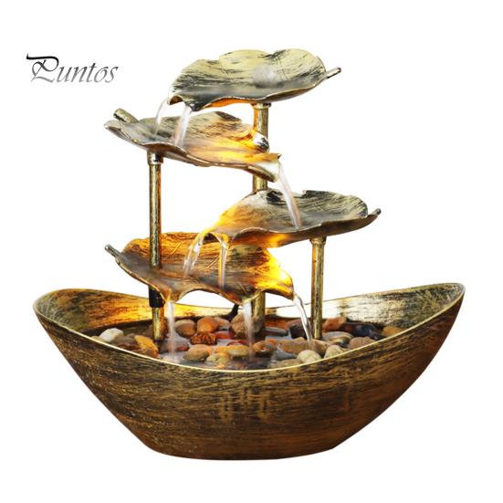 

Светодиодный фонтан с хорошими деталями, декор для стола, реалистичный яркий деревянный декор с потоком воды для подарков золотистый