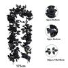 Halloween Garland, Artificial Rose Vine, Handmade Black Leaves, Reusable Odorless Halloween Hanging Rose Flower Garland For Wedding Party Table Center