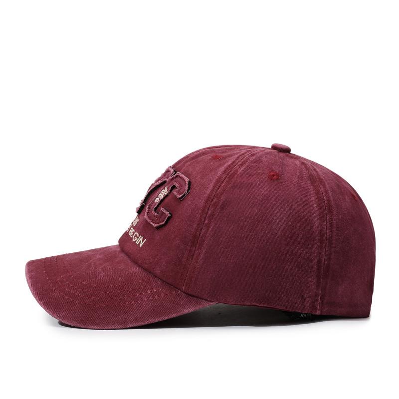 Retro Washed Baseball Cap, Letter Sticker Curved Brim Cap, Women'S Casual Personalized Sports Visor
