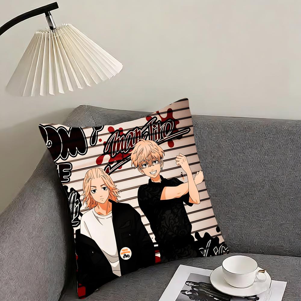TTokyo RevengerR Anime Cushion Cover Pillowcase Ultra Soft Skin Friendly Fabric Cloud Like Comfort Concealed Zipper