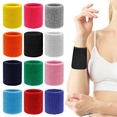 Terry Cloth Wrist Sweatband Breathable Absorbent Sports Wrist Band Men Women Athletic Running Football Volleyball Basketball Tennis