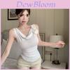 French Flower Embroidered Sleeveless Top With Oversize Fit For Summer Casual Wear