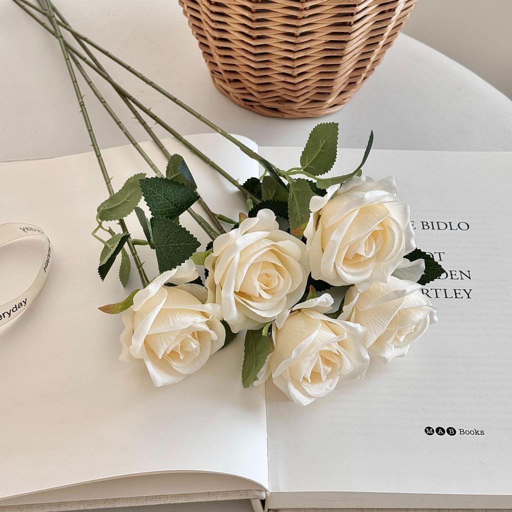 Realistic Single Rose Artificial Flower for Vase Decor