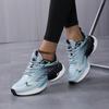 Women'S Sports Shoes, Lace Up Breathable Mesh Shock-Absorbing Running Shoes, Contrasting Color Fashionable Casual Shoes