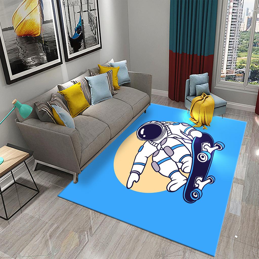 3D Cartoon Cute Astronaut Carpets for Living Room Kitchen Bedroom Bathroom Entrance Non-slip Area Rug Kawaii Kids Decor Carpet