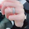 Copper Inlaid Zircon Super Flash Diamond Princess Row Ring Ring Jewelry Temperament Luxury Women'S Ring
