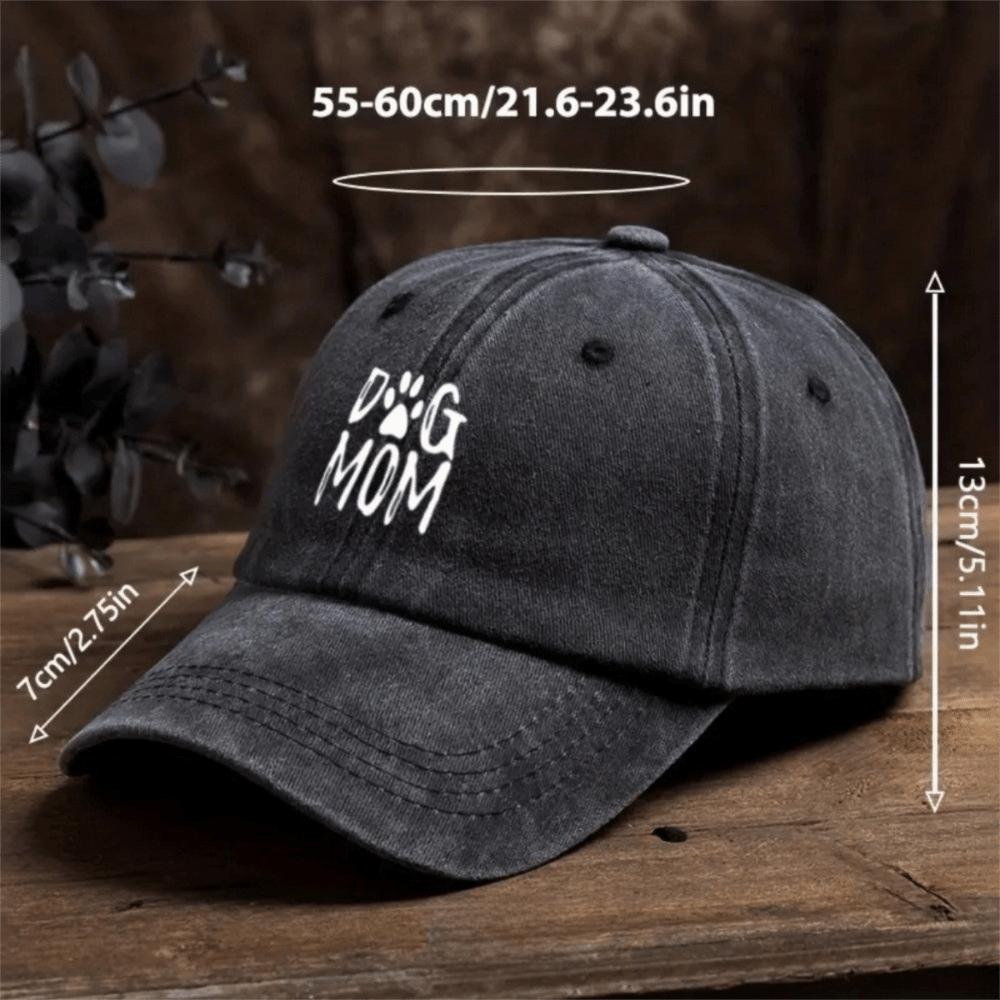 Dog Mom Pattern Baseball Hat Printed Sunshade Cap Casual Duckbill Cap  Dog Lover's Gift