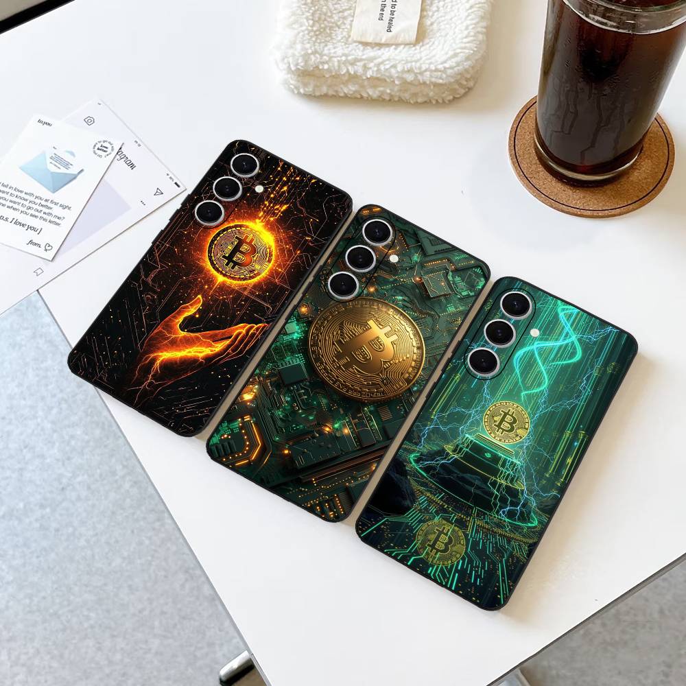 Luxury B-Bitcoin Phone Case For Samsung S 24 Fe 25 Ultra Plus 20 Lite 21 30 22 23 24 22 Ultra 5G Fundas