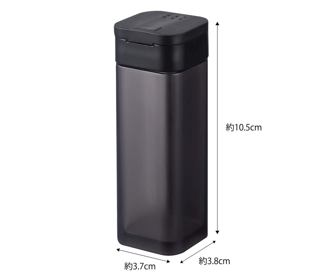 Yamazaki Magnetic Spice Bottle X X Sliding Adjustable 4814 Tower, Black, Approx. 3.7 3.8 10.5 Cm, One-Hand Opening, Closure, Volume,