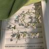 Green Lily of The Valley Jewelry Set White Lily of The Valley Earrings New Flower Necklace  Gifts