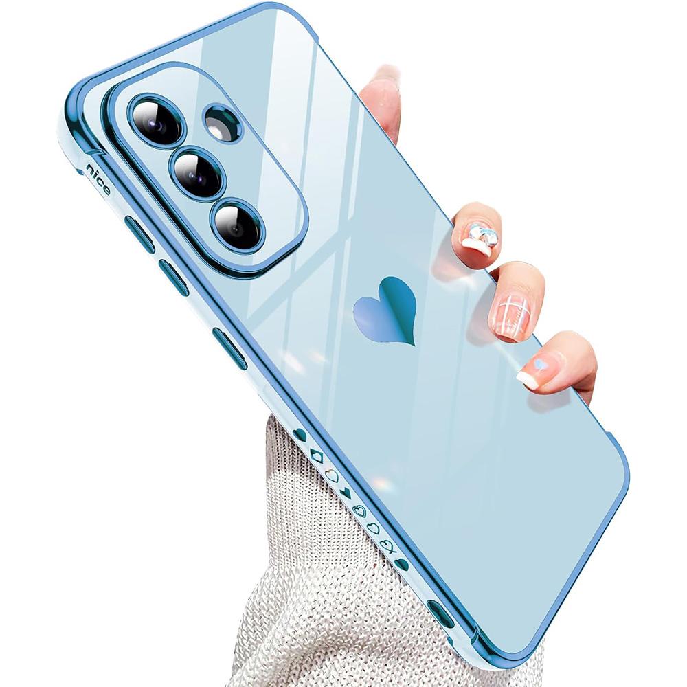 Luxury Glitter Plating Silicone Soft Case For Samsung Galaxy A56 A36 A26 A16 A55 A35 A25 A15 A54 A34 A14 Love Candy Color Glossy