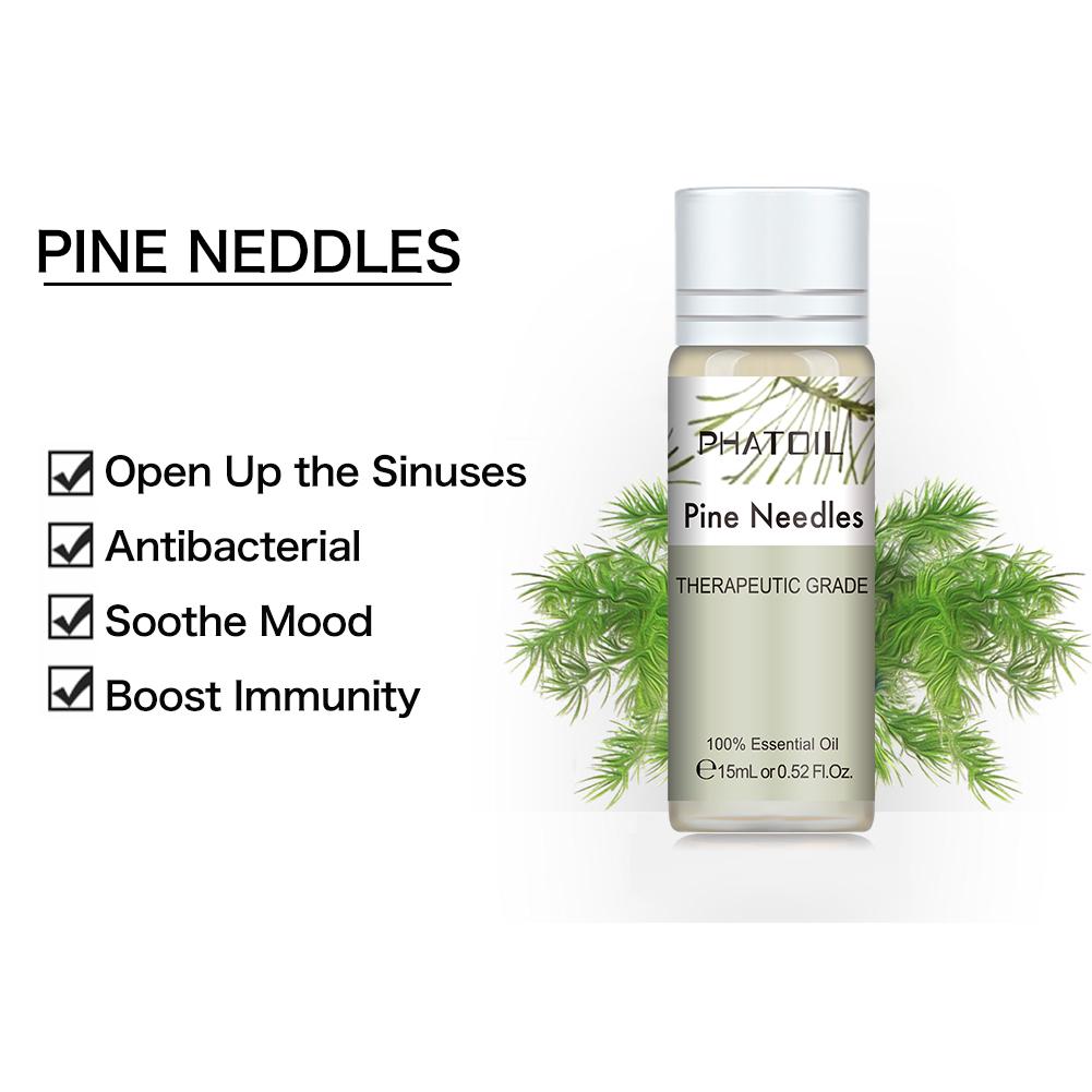 PHATOIL Pine Needles Pure Essential Oil Air Fresh Diffuser Humidifier Aromatherapy Boost Immunity 5ml/10ml/15ml/30ml/100ml Spa Massage Oil