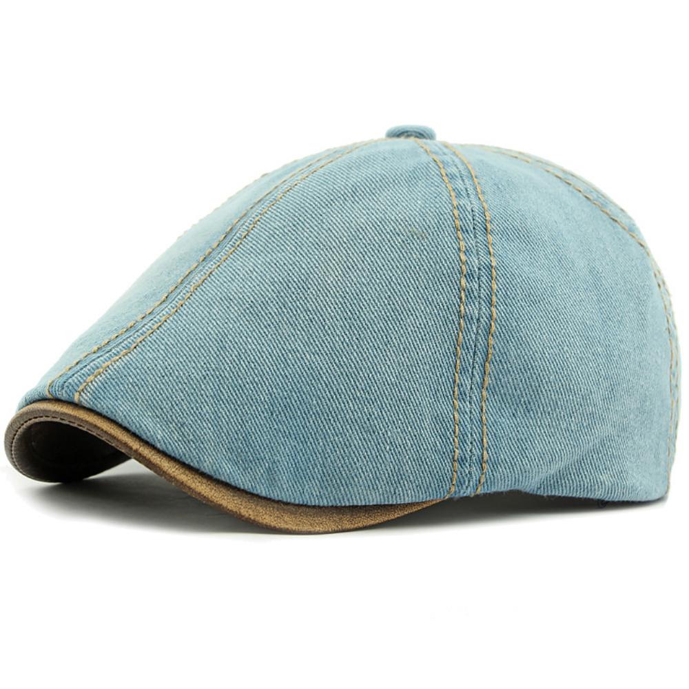 HT4735 Berets for Men Women Vintage Artist Painter Octagonal Beret Hat 6 Panels Denim Ivy Flat Cap Male Female Spring Beret Cap