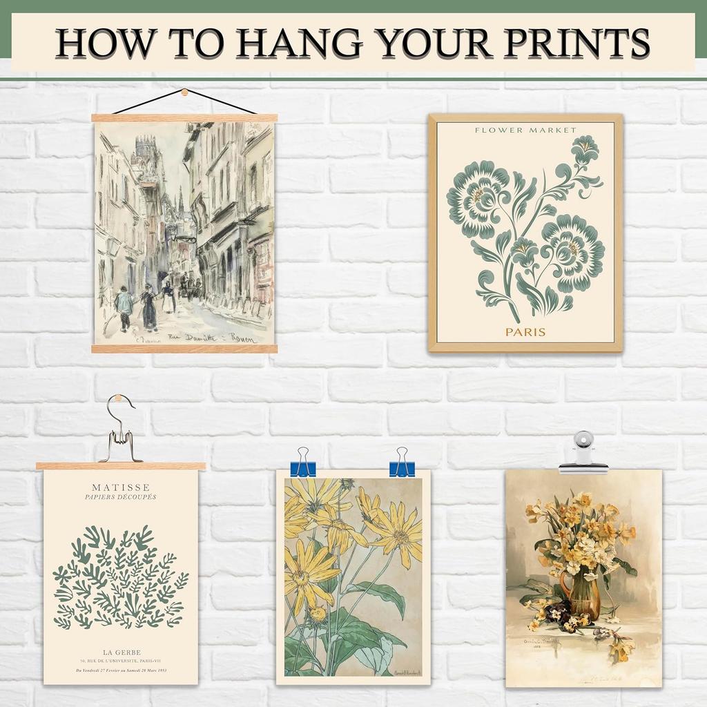 LANCHI95 15 PCS Sage Green Wall Art Decor, Matisse Wall Prints, Abstract Posters for Room Aesthetic, Wall Art For Living Room Bedroom, Eclectic Boho