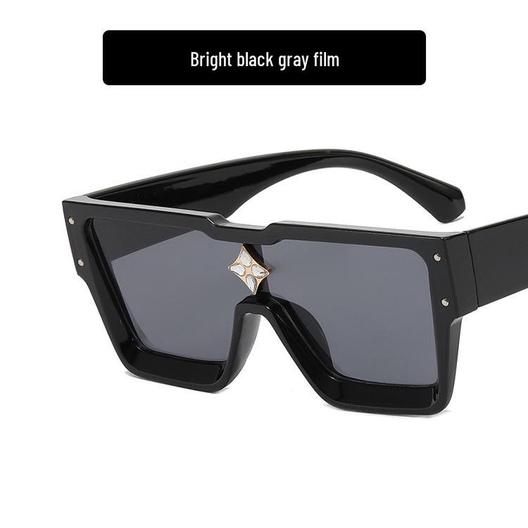 2022 Rhinestone Trend Large Frame Women's One-Piece Sunglasses
