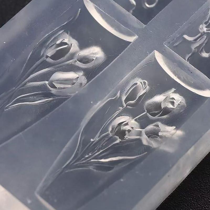 Nail Mold Silicone Nail Art Decorations Diy Flower Tulip Design Nail Art Template Stereoscopic Manicure Tools
