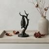 Creative Gothic Style Ornament Halloween Upside Down Bat Ornament, Miniature Decorative Figurine for Shelf Statue, Matte Black PLA Home Office