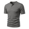 Men's Quick-dry Henley Collar Eyelet Fabric Short Sleeve T-shirt