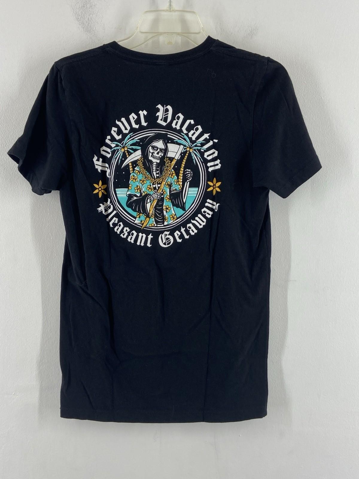 Pleasant Getaway Unisex Black Forever Vacation Skull Skeleton Size XS S разноцветный