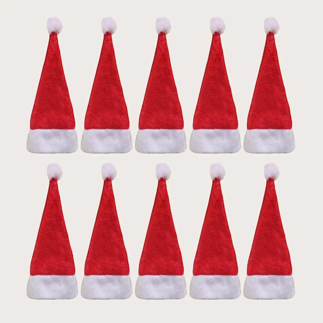 

10pcs - Mini Santa Hats, Christmas Lollipop Hat,Santa Claus Hat For Christmas Dinner Decorations, Dessert Decoration Christmas