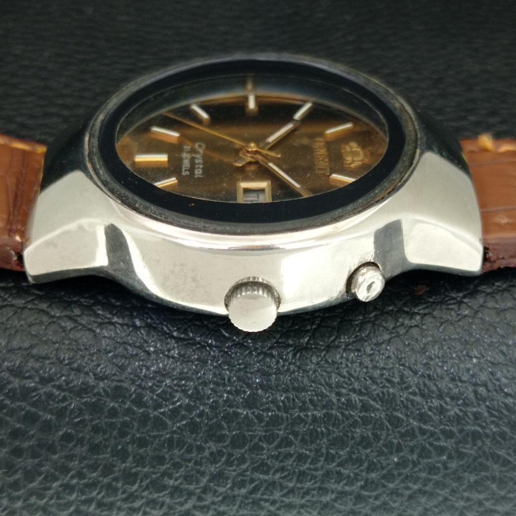 JAPAN VINTAGE ORIENT CRYSTAL AUTOMATIC 46941 HERREN ORIGINAL ZIFFERBLATT UHR a704990-1