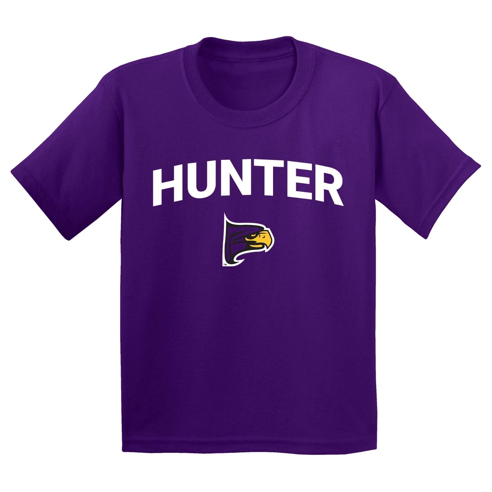 Hunter College Arch Logo Youth T-Shirt - Purple M