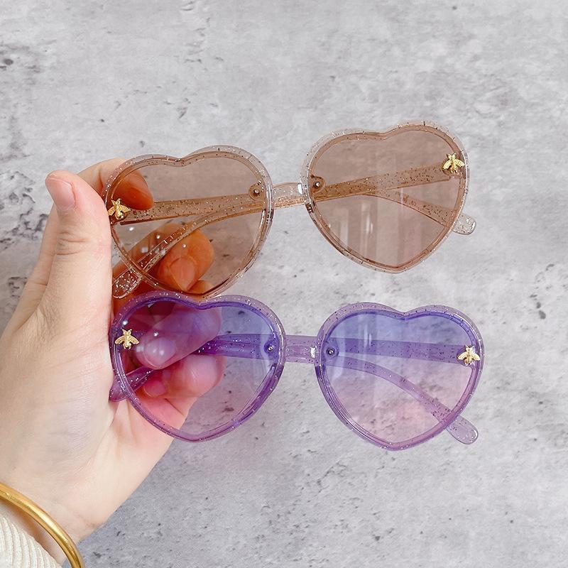 Fashion Heart Kids Sunglasses Children Retro Cute Pink Cartoon Sun Glasses Frame Girls Boys Baby Sunglasses UV400 Eyewear